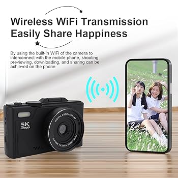 5K UHD デジタルカメラ 75MP 18倍ズーム 録画 コンパクトカメラ Amazon | 写真とビデオ用の5Kデジタルカメラ,3 フリップ